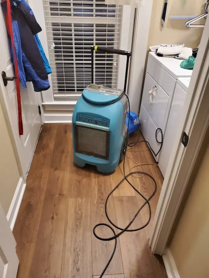 Commercial dehumidifier deployed for Flood Damage Cleanup in Olathe